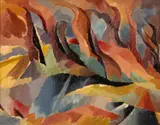 Untitled by Peter Humphrey, oil on board, offered Nov 2024