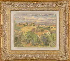 South of France by Diana Armfield, oil on board, sold Nov 2024