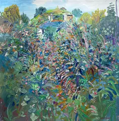 Wild Cornish Garden by Fred Yates, oil on board, sold Nov 2024