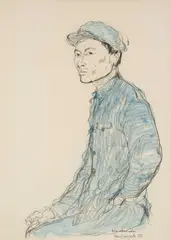 Untitled by Paul Hogarth, charcoal and watercolour, sold Nov 2024