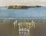 Aliens by Philip Muirden, oil on canvas, sold Nov 2024