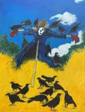 Happy Crows by Philip Muirden, oil on canvas, sold Nov 2024