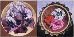 Flowers in bowls by Bryn Richards, oil on board, sold Nov 2024