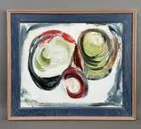 Abstract still life by John Sutton, oil on canvas, offered Oct 2026
