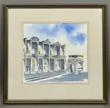 The Library of Celcus, Ephesus, Turkey by George Lewis, 2000, watercolour, offered Oct 2026