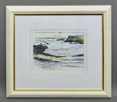 Anglesey Beach Study II by Donald McIntyre, pencil and crayon on paper, sold Oct 2026
