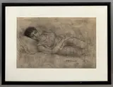 Asleep by Tully Filmus, c.1966, charcoal, offered Oct 2026