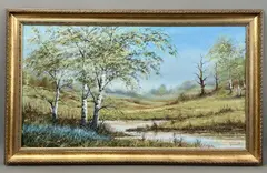 Cannock Chase landscape by Alan Preece, oil, sold Aug 2026