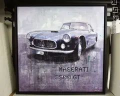 Maserati 3500 gt by Markus Haub, 2018, mixed media on canvas, sold Apr 2022