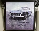 Maserati 3500 gt by Markus Haub, 2018, mixed media on canvas, sold Apr 2022