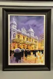 'CASINO BROLLIES, MONTE CARLO', figures heading to the by Peter J. Rodgers, watercolour on paper, sold Apr 2022