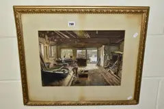 An interior at north shields by Thomas Marie Madawaska Hemy, watercolour on paper, sold Apr 2022