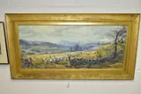 A pastoral landscape by M Parker, watercolour on paper, sold Apr 2022