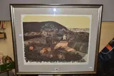 Sussex weald by Robert Tavener, linocut, sold Apr 2022