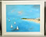 Sapphire surf by Lucy Young, oil on canvas, sold Mar 2022