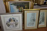 COMPRISING WILLIAM RUSSELL FLINT 'Madame Du Barry as a Bacchante' and by Oil Painting And Prints, OIL, sold Mar 2022
