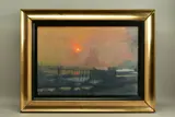 Battersea powerstation in fog by Rolf Harris, print, sold Mar 2022