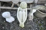 including a resin figure of a naked female with her knees by Five Composite Garden Figures Of Ladies, sculpture, sold Mar 2022