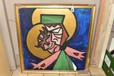 A portrait of a christ like figure by Bill Tolley, oil on board, sold Mar 2022