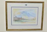 to include two watercolours signed G Kay, a Venetian scene and a coastal by Paintings And Prints, print, sold Mar 2022