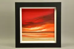 a dramatic coastal sunset, signed bottom right, oil on board, - by Jonathan Shaw, oil on board, sold Feb 2022