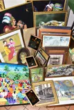 to include two paintings on fabric of South American native figures, by Paintings And Prints Etc, oil on canvas, sold Feb 2022