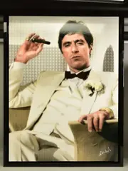 Scarface by Nick Holdsworth, mixed media on paper, offered Feb 2022