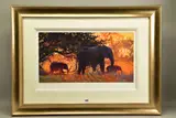 Backlit gold by Rolf Harris, print, sold Feb 2022