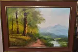 to include a later 20th Century landscape oil on canvas, indistinctly by Pictures And Prints Etc, oil on canvas, sold Feb 2022