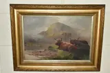 The first depicting Highland by H Eccleston, 1912, oil on board, sold Feb 2022