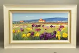'GIALLO E VIOLA / YELLOW AND PURPLE (V'), an Italian landscape of wild by Bruno Tinucci, oil on canvas, sold Jan 2022