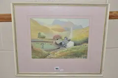 ' BLEA TARN FARM FROM LINGMOOOR', a Lake District landscape, by John Birney, watercolour on paper, offered Jan 2022