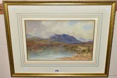 A mountain tarn above llanrwst by William R. Hoyles, watercolour on paper, sold Jan 2022