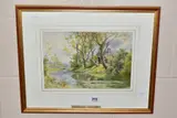 a 20th Century English School river landscape, signed by Ernest William Haslehust, watercolour on paper, offered Jan 2022