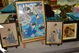 A WOOD BLOCK PRINT WITH COLOURS, depicting three female figures, by Utagawa Kunisada, PRINT, sold Jan 2022