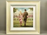 Walking at ascot by Mark Spain, oil on canvas, sold Jan 2022