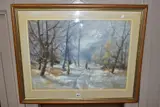 Demonstration bournville 1992 by Aubrey R.Phillips, pastel on paper, offered Jan 2022