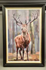 'STANDING TALL', a signed limited edition print of a stag, 57/ by Debbie Boon, print, sold Jan 2022