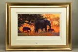 Backlit gold by Rolf Harris, print, sold Jan 2022