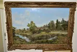 Upper slaughter and the river eye by Brian Tovey, oil on canvas, offered Dec 2021