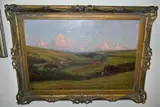An exstensive sunset landscape by Byron Cooper, pencil, sold Dec 2021
