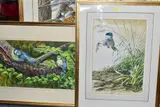 The first depicts a pair of blue by Warwick Higgs, WATERCOLOUR, offered Dec 2021