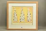 Three dogs and a bee by Mackenzie Thorpe, print, sold Dec 2021