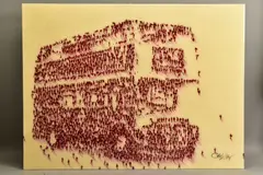 London bus iii by Craig Alan, mixed media on board, sold Nov 2021