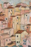 Houses in Manarola by Max Leuchars, Oil on canvas, sold Dec 2021