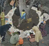 A Little Street Indistinctly inscribed and dated 83 by Ma Yiping, Oil on canvas, sold Dec 2021