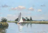 On the River Thurne by John Webster, Oil on board, sold Dec 2021