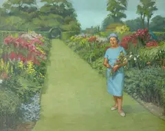Portrait of Lady Aisher by Michael Noakes, Oil on board, sold Dec 2021