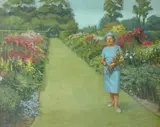 Portrait of Lady Aisher by Michael Noakes, Oil on board, sold Dec 2021