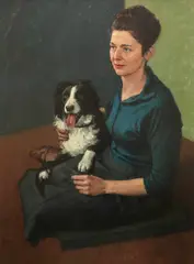Portrait of Clare Connell by Michael Noakes, oil on board, sold Dec 2021
